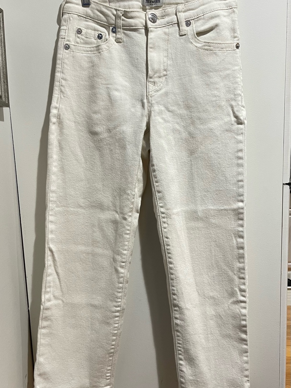 True Religion Y2K Playboy Straight Leg Jeans Women’s Size 26W x 24L White/Cream